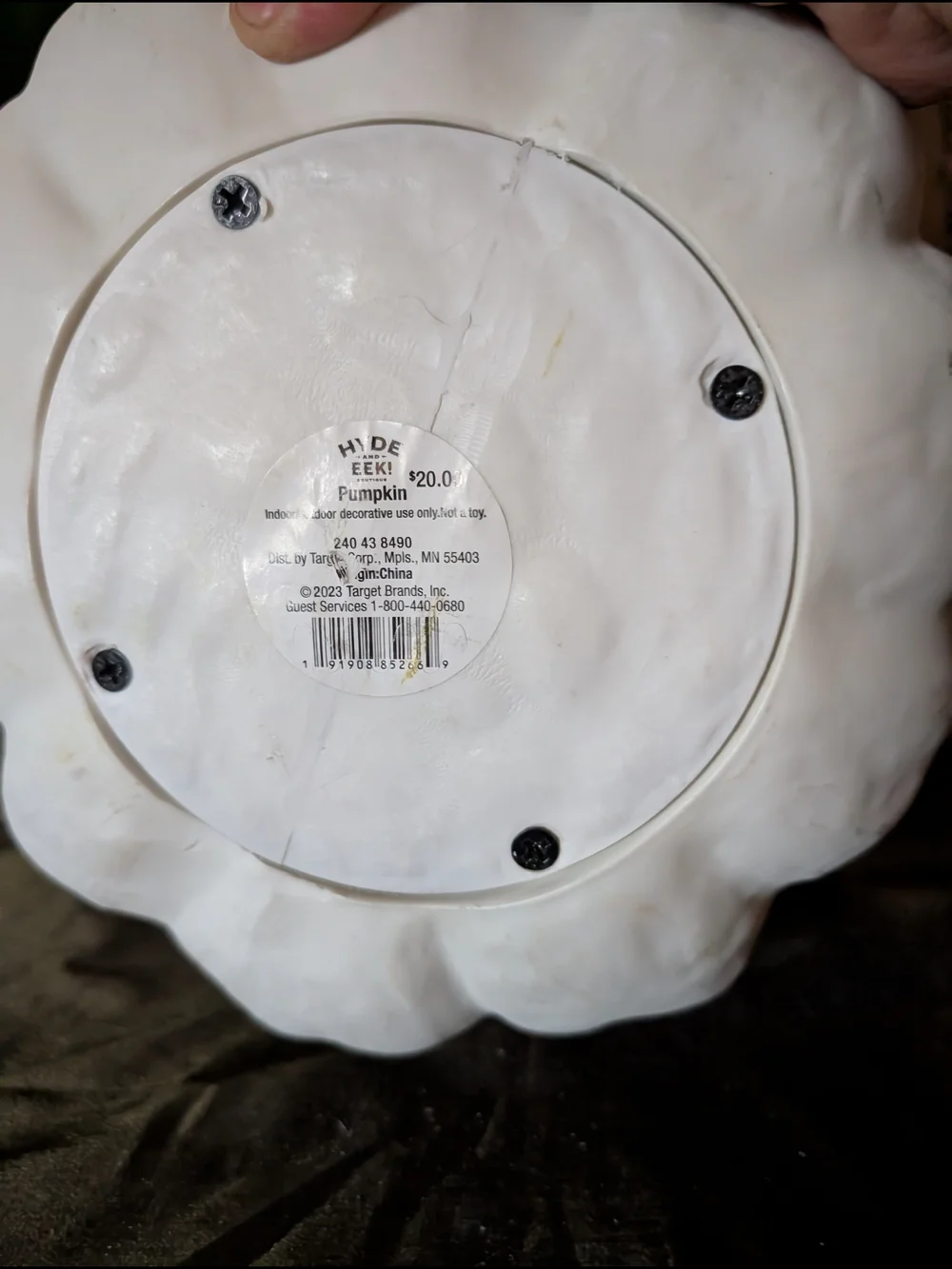Target White Ceramic Pumpkin with Natural Stem Accent